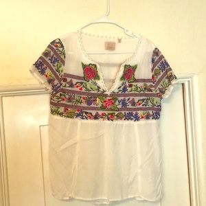 Anthropologie Embroidered top